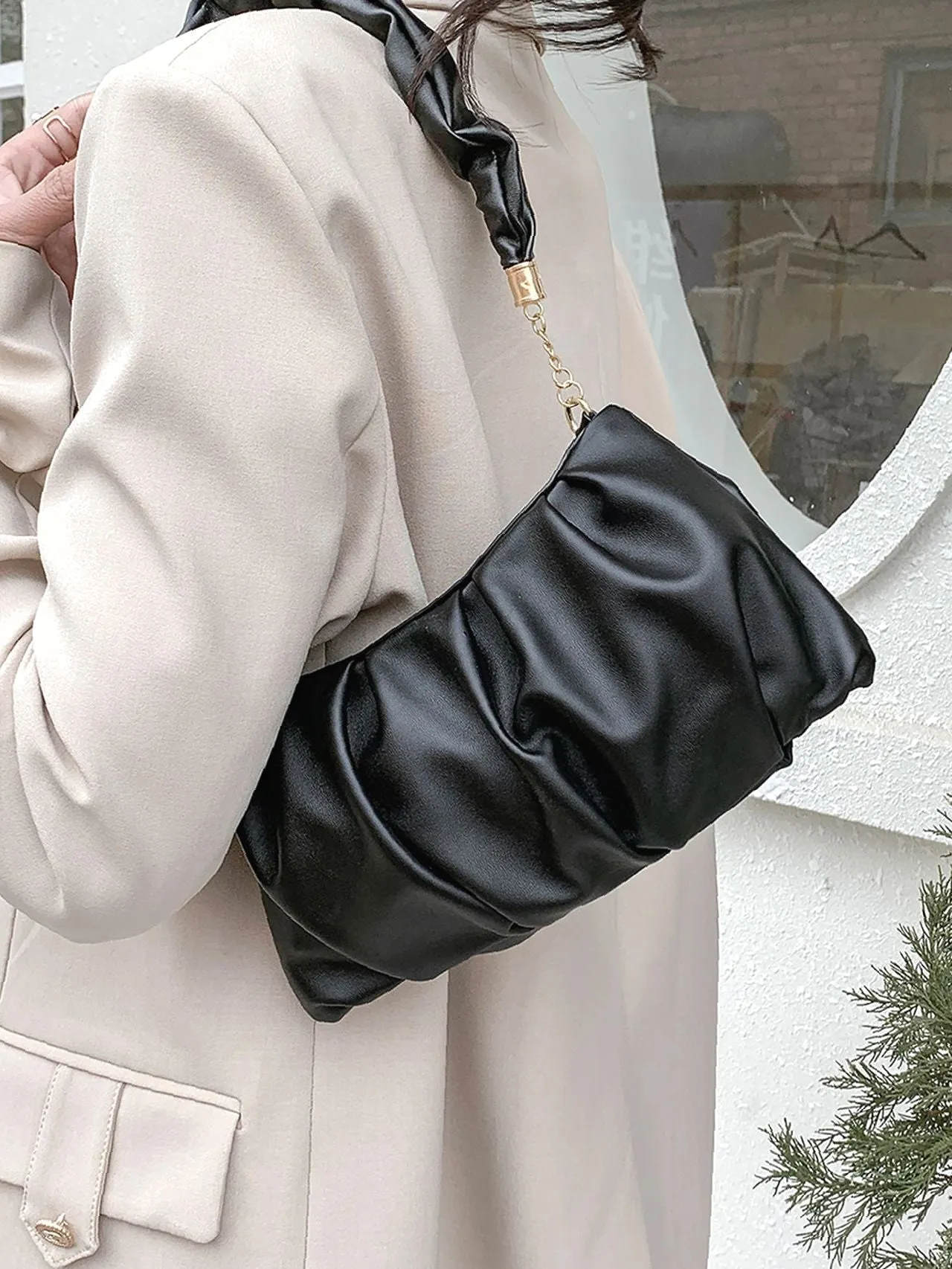 Bag For Love - Minimalist Ruched Bag  - Women Maxct Bags