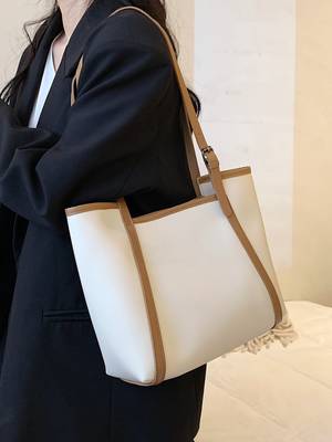 Twilly Scarf Decor Shoulder Tote Bag - Women Tote Bags