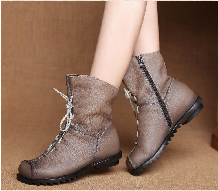 Retro-Style Handmade Leather Boots for Women - true-deals-club