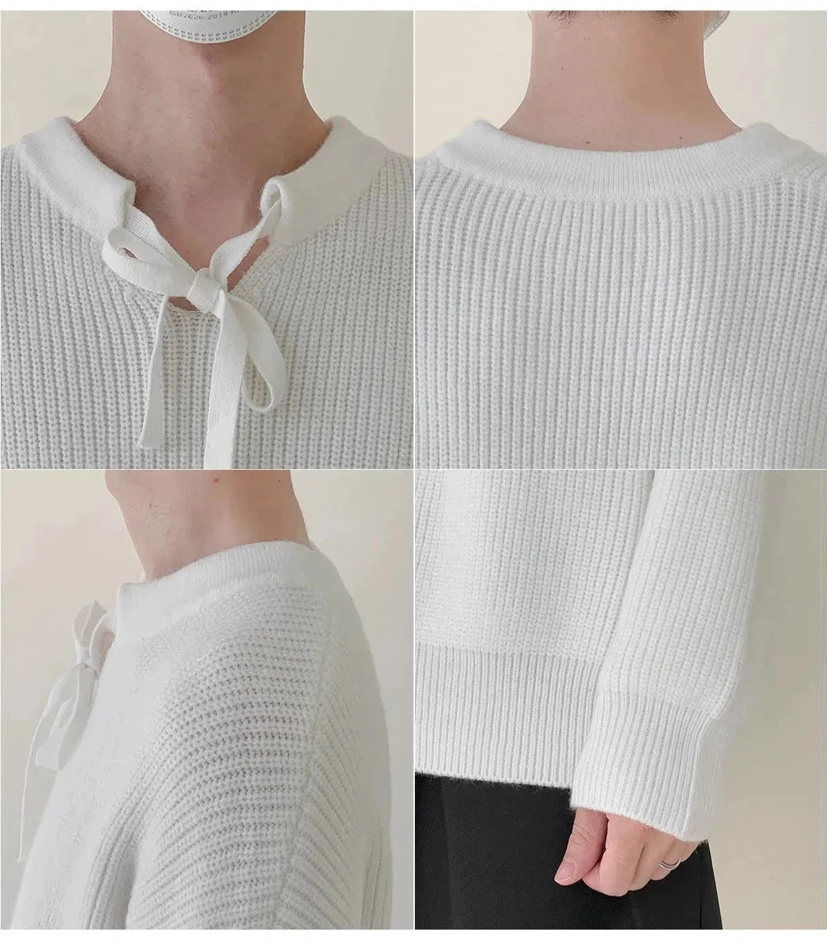 Maxct Lace-up Knitted Pullover Sweater