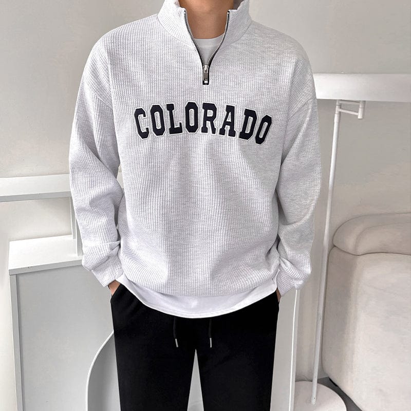 Maxct 6684 Waffle Knit Half Zip-Up Colorado Collar Sweater