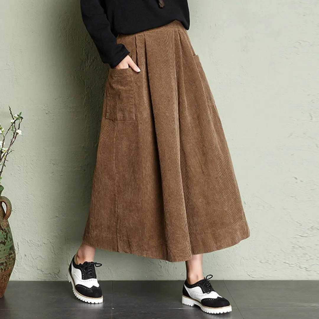 Maxct Autumn Winter Loose Corduroy Wide Leg Pants