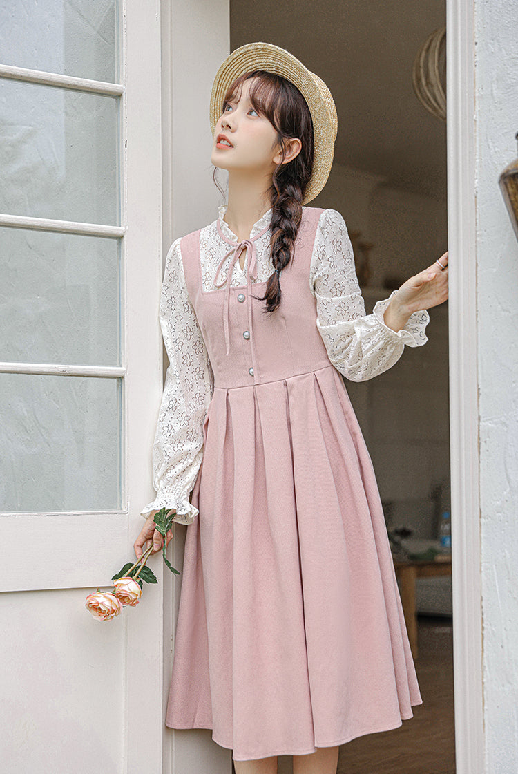Floral Lace Twofer Midi Dress Maxct