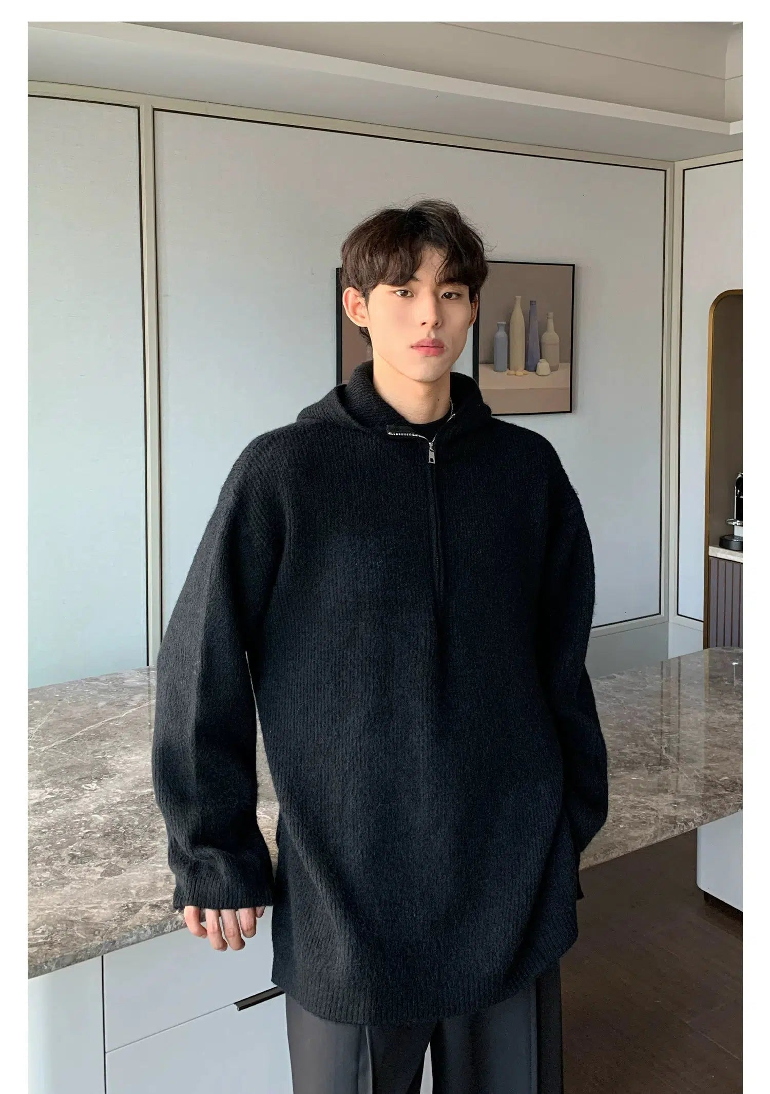 Maxct Basic Half-zip Hooded Sweater