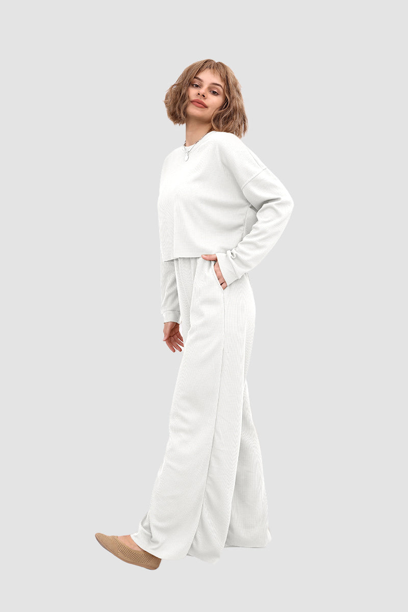 Maxct Waffle Solid Pullover Top & Knit Wide Pants - Image 7