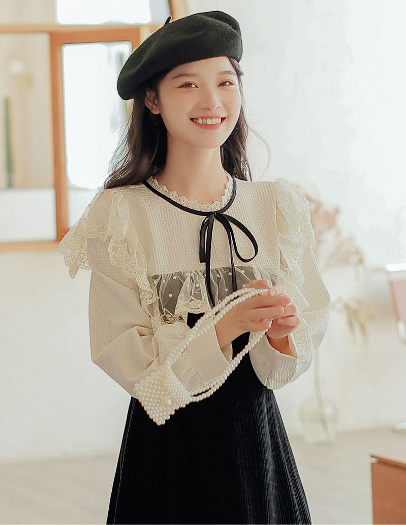 Square Lace High Neck Sweater Dress Maxct