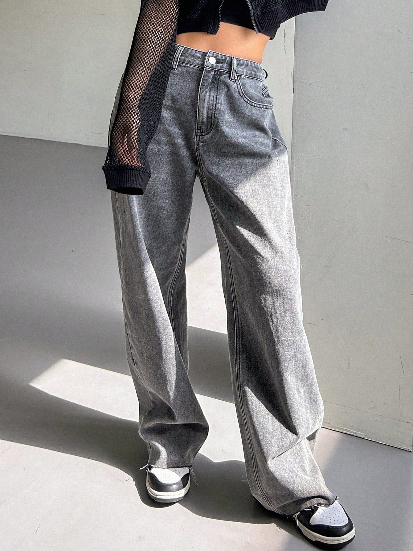 Maxct Women's Wide Leg Casual Denim Pants For Everyday Outfit