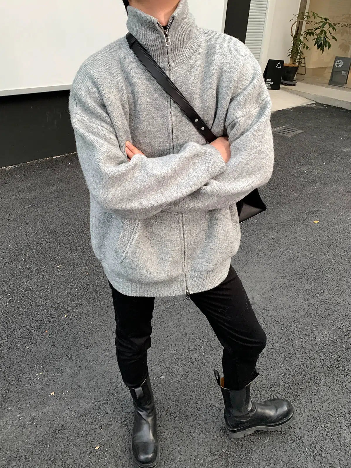 Maxct Turtleneck Zipper Cardigan Sweater