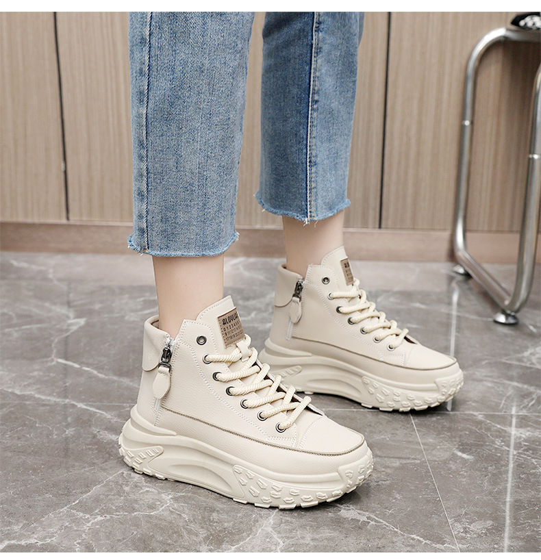 Comfort Elevated Luxury Fashion High-Top Platform Sneakers for Women