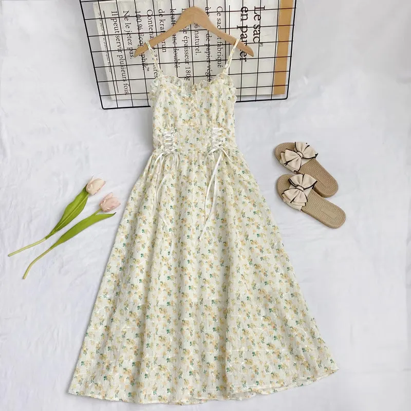 May Flowers Lace Up Cami Dress Maxct