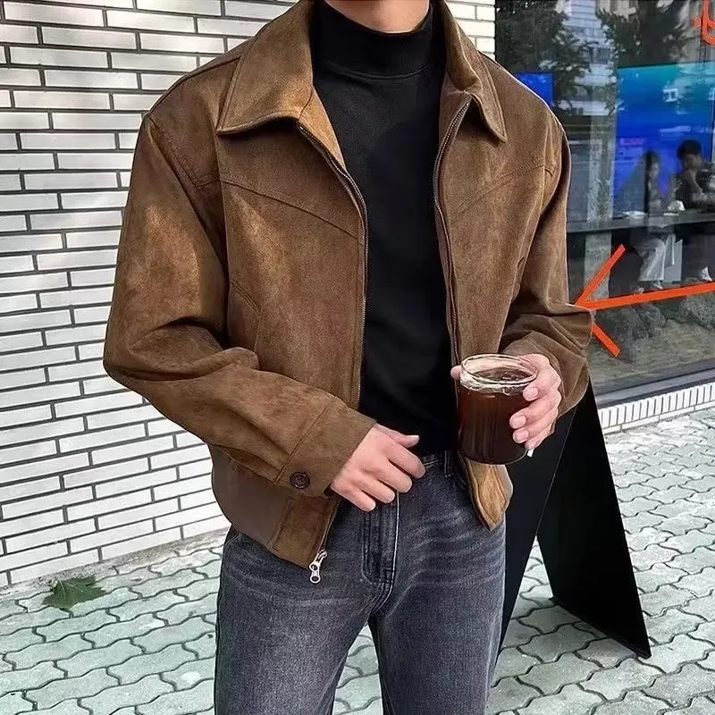 &LLYGE Vintage Loose Lapel Solid Jacket