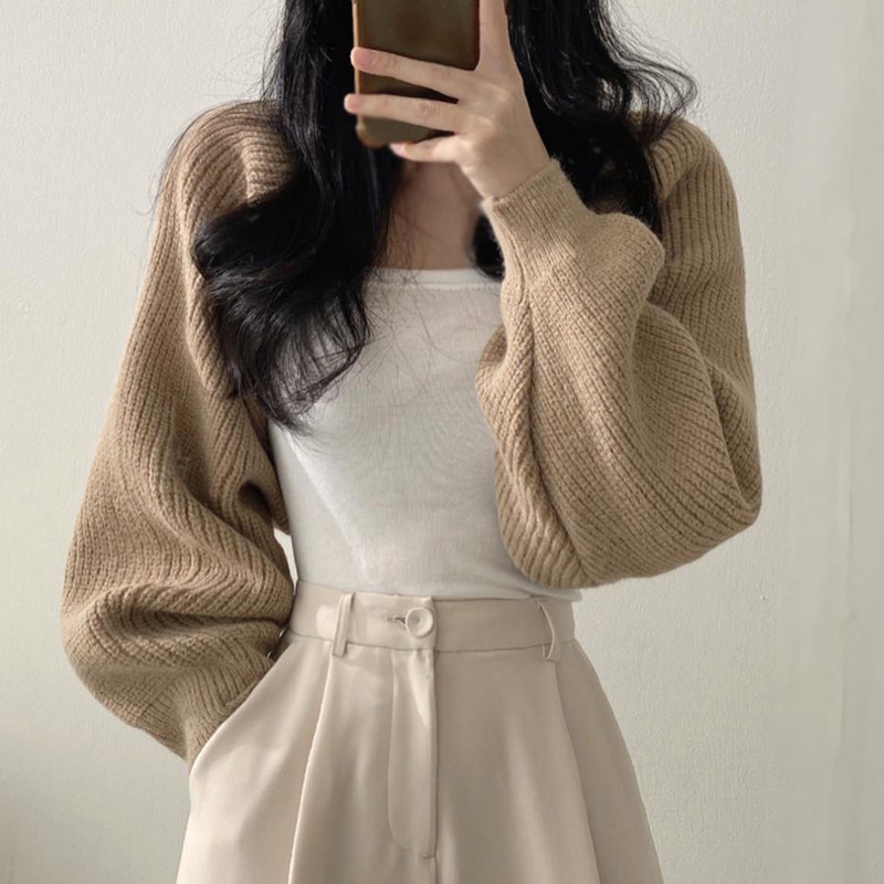 Maxct Autumn New Knitted Short Cardigan sweater Shawl Chic Korean Sle Versitile Fashion Women's Top