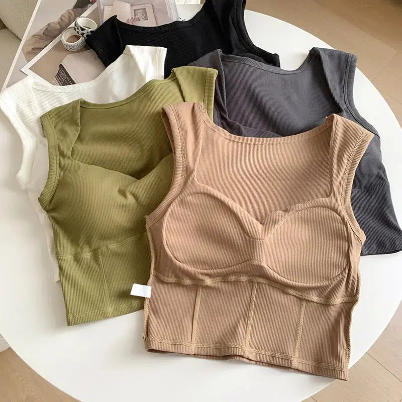Maxct &Corduroy Square Neck Crop Top