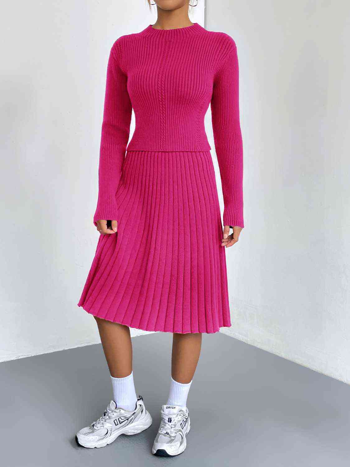 Maxct &Rib-Knit Sweater and Skirt Set - Image 2