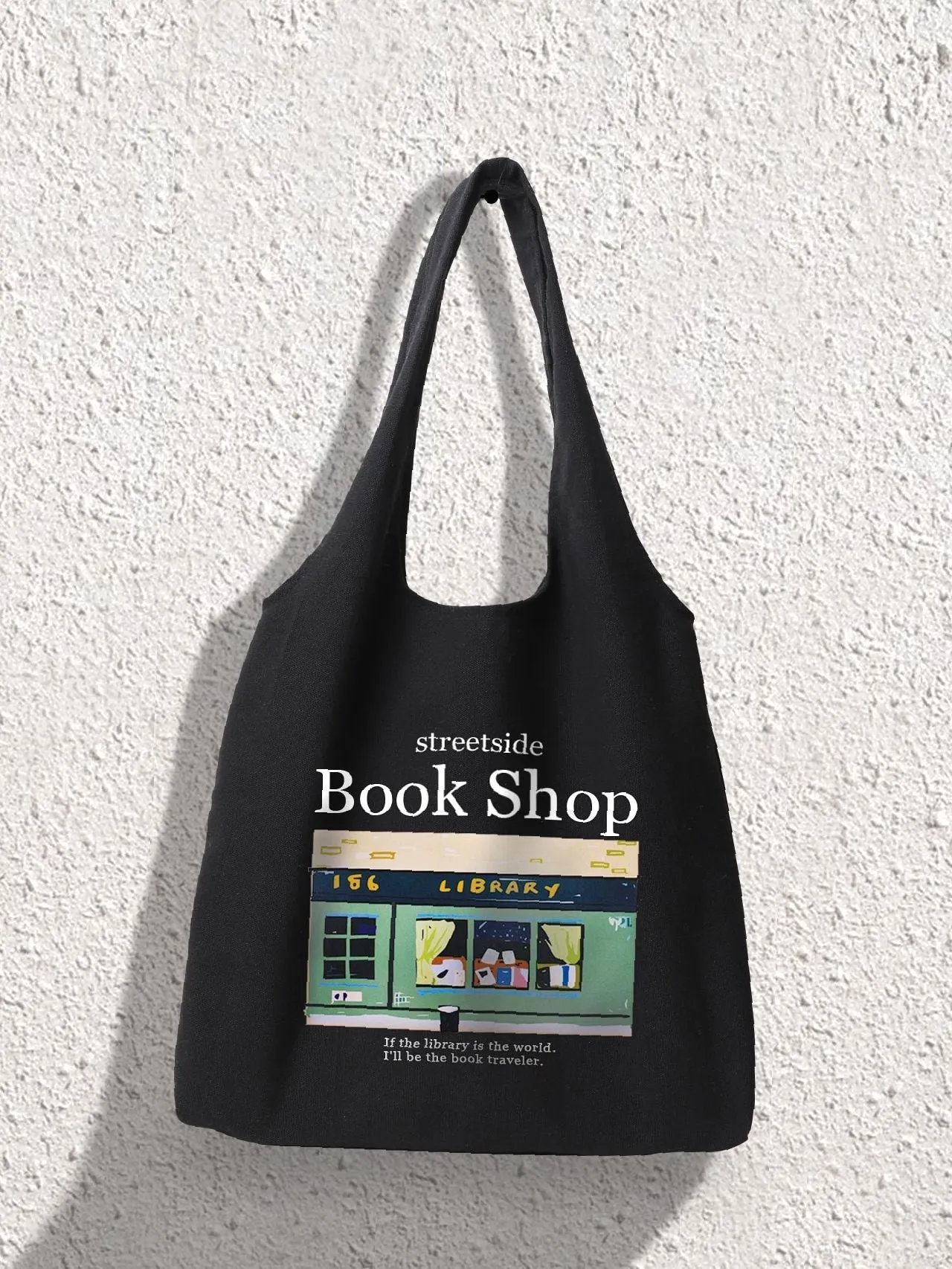 Maxct - Letter Graphic Canvas Shopper Bag  - Women Tote Bags