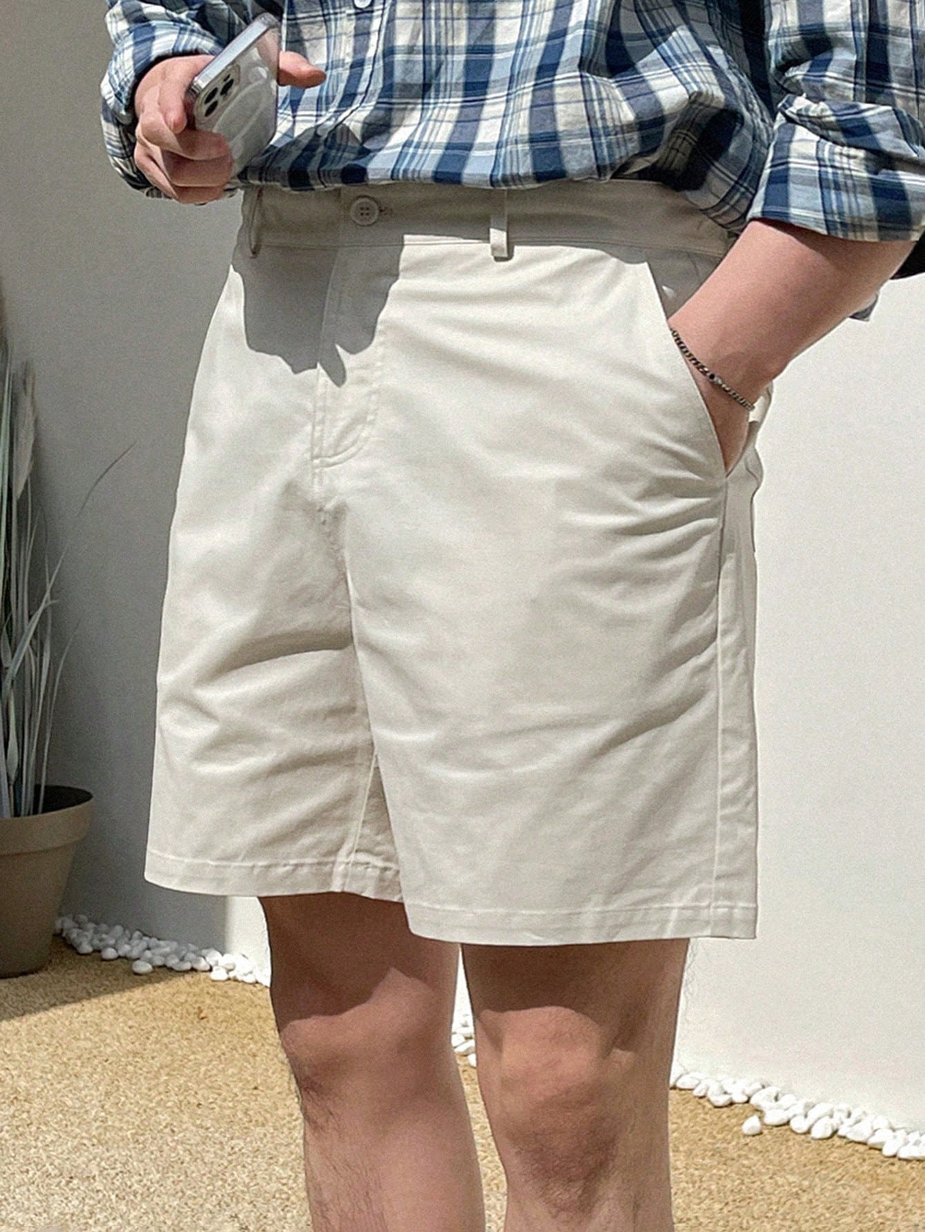 Maxct Men Summer Solid Color Casual Daily Match Spring And Summer Shorts