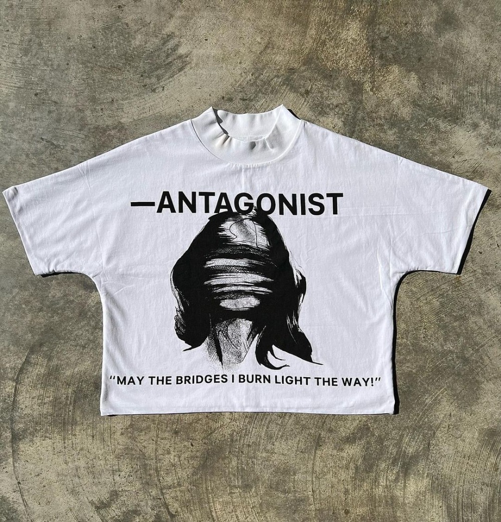 New Y2K Clothes Harajuku Casual Gothic Tops Pure Cotton T Shirt Hip Hop Retro Cartoon Oversized Graphic Print T Shirt Men Women