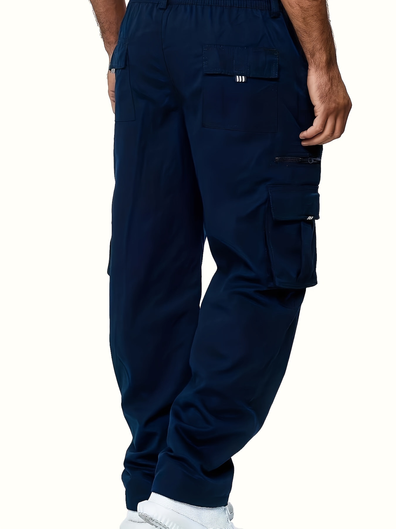 Men's Cargo Pants Casual Loose Fit Straight Leg Pants With Flap Pockets