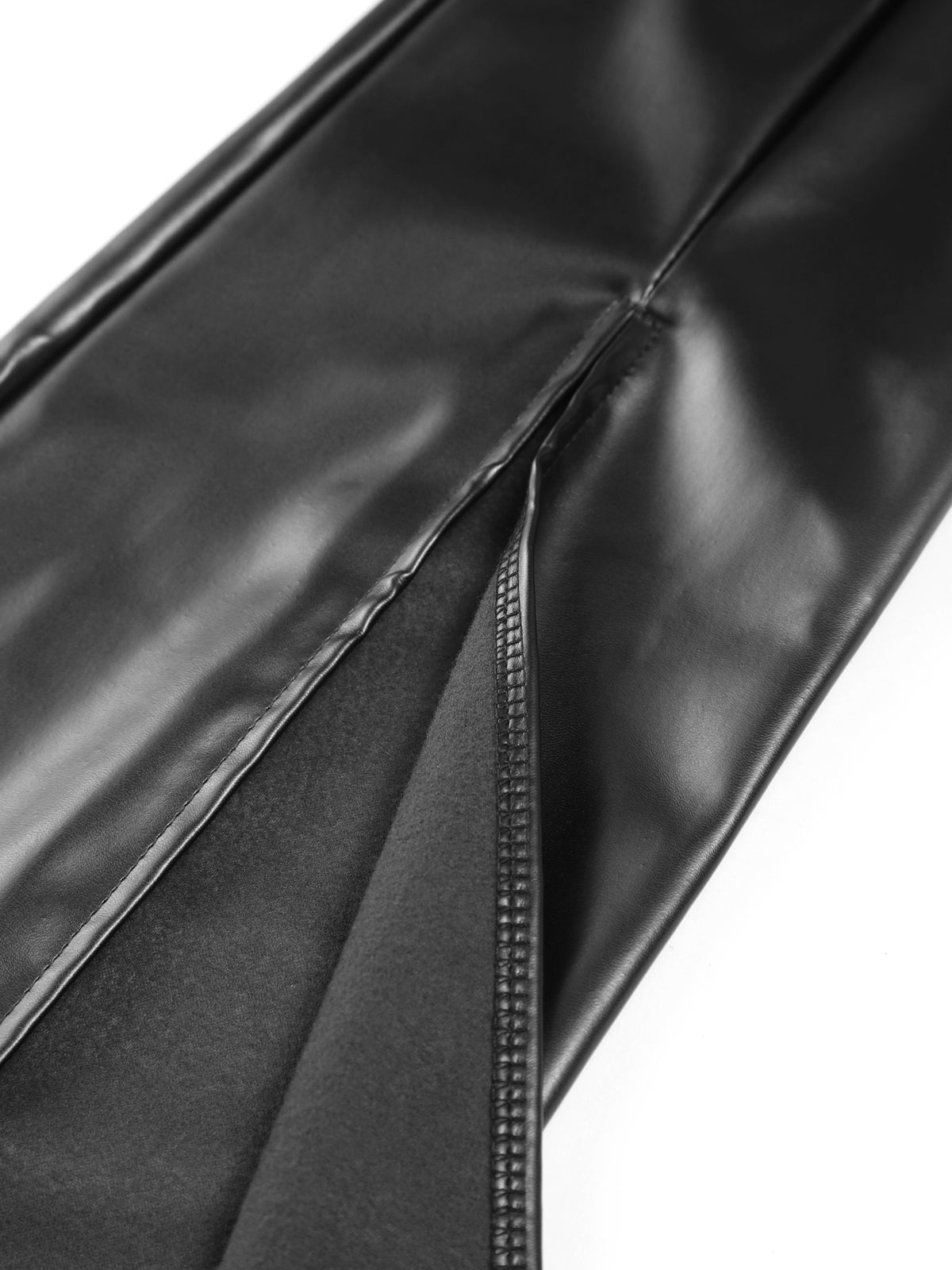 Maxct Faux Leather Zippered Flare Pants