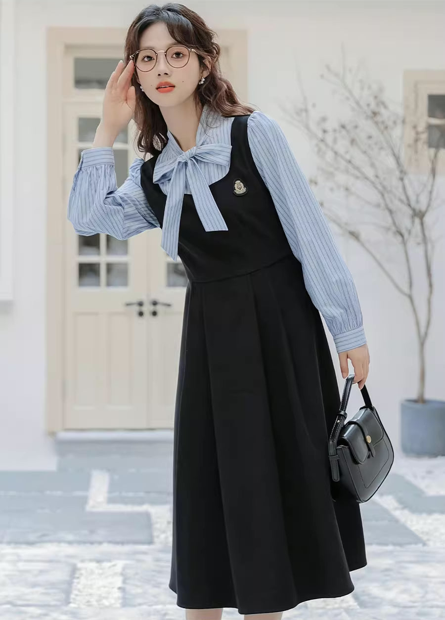 Stripe Academia Twofer Midi Dress Maxct