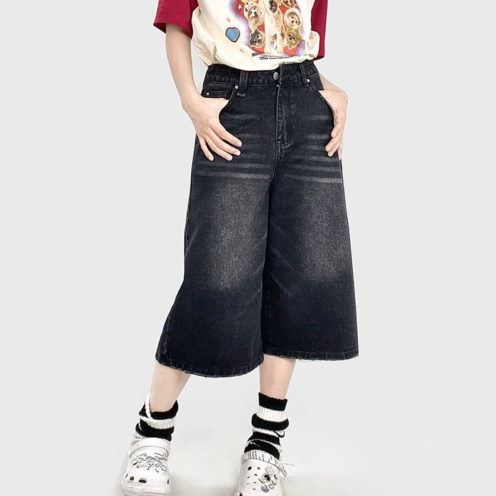 Skater Girl Denim Baggy Shorts Maxct