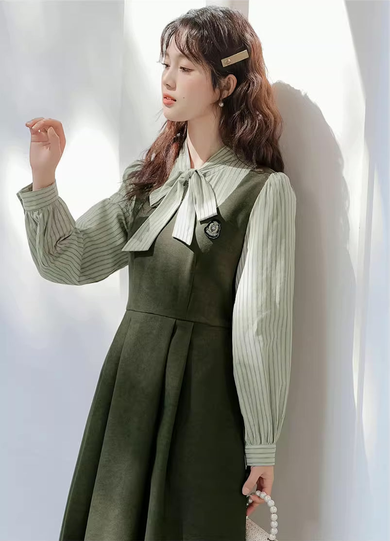 Stripe Academia Twofer Midi Dress Maxct