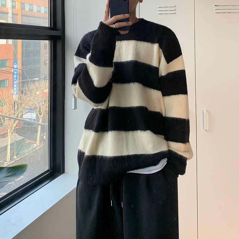 Maxct 5566 Knitted Stripe Pullover Sweater