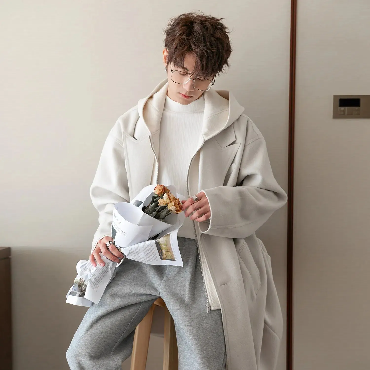 Maxct Two Piece Hooded Sweater Trench Coat