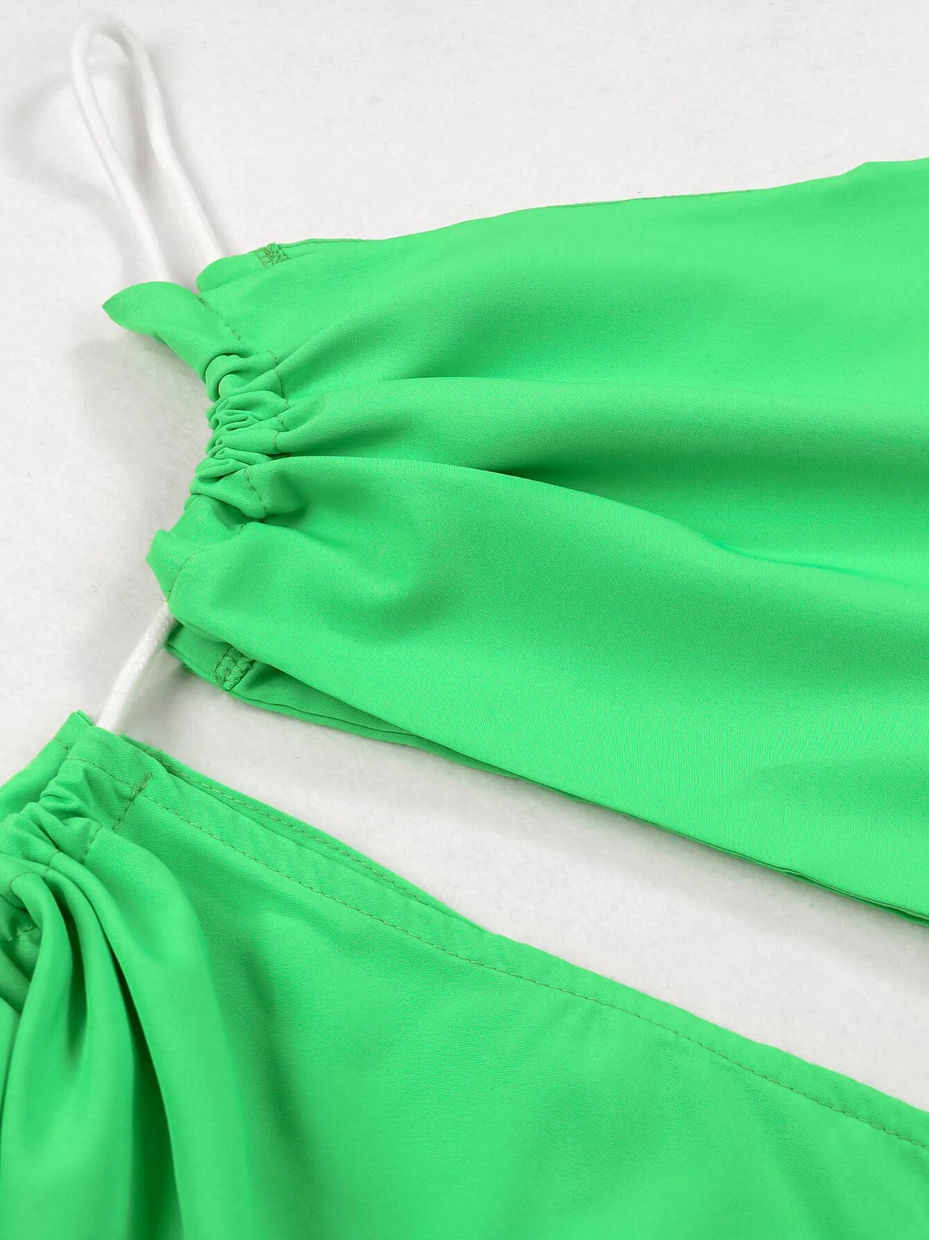 Maxct Fashion One Shoulder Green Long Dress Women Hollow Out Bodycon Summer Beach Dresses Side Split Wedding Party Vestidos Mujer