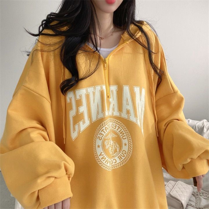 Marines Print Hoodie Baggy Pullovers Women's Sweatshirt - true deals club