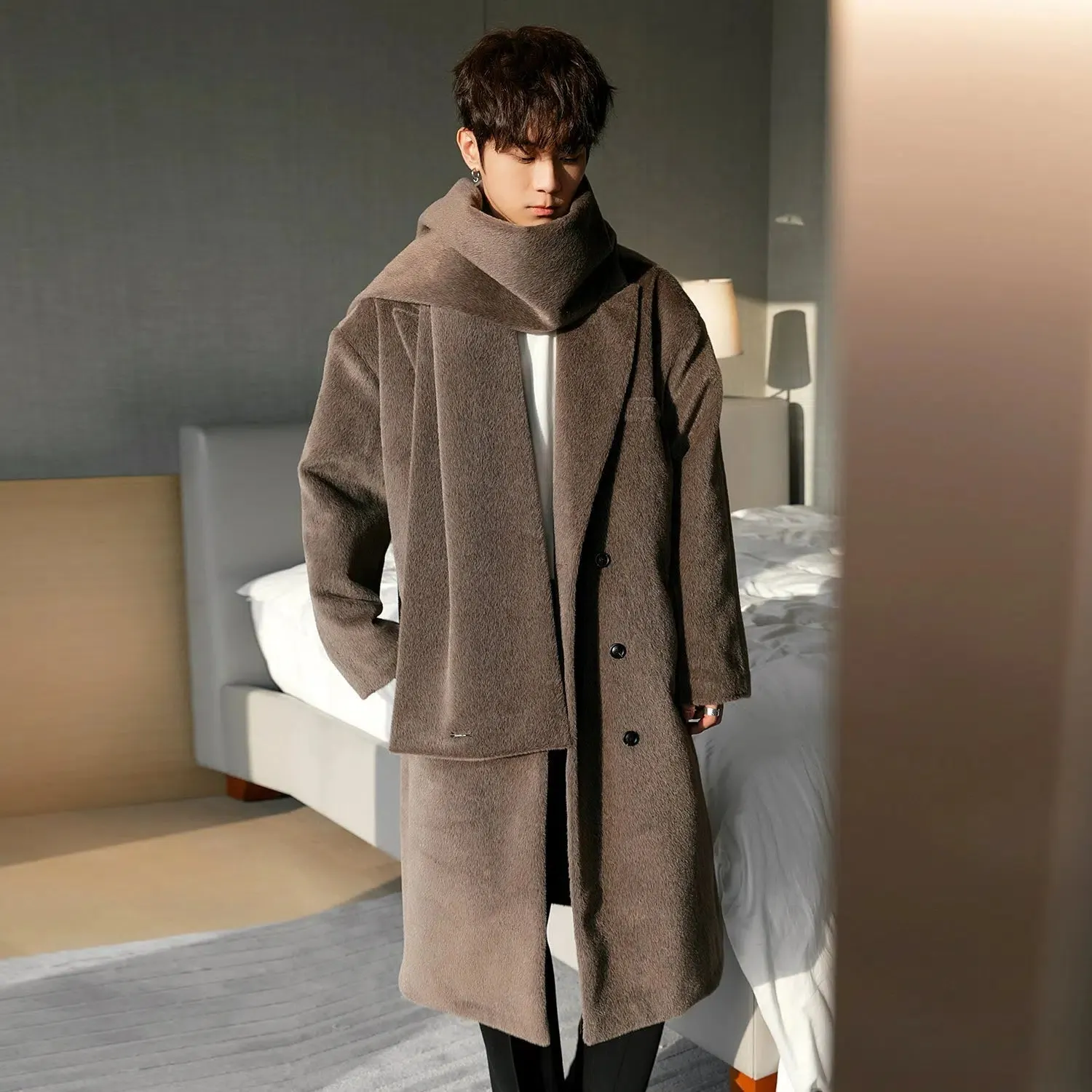Maxct Woolen Coat With Scarf