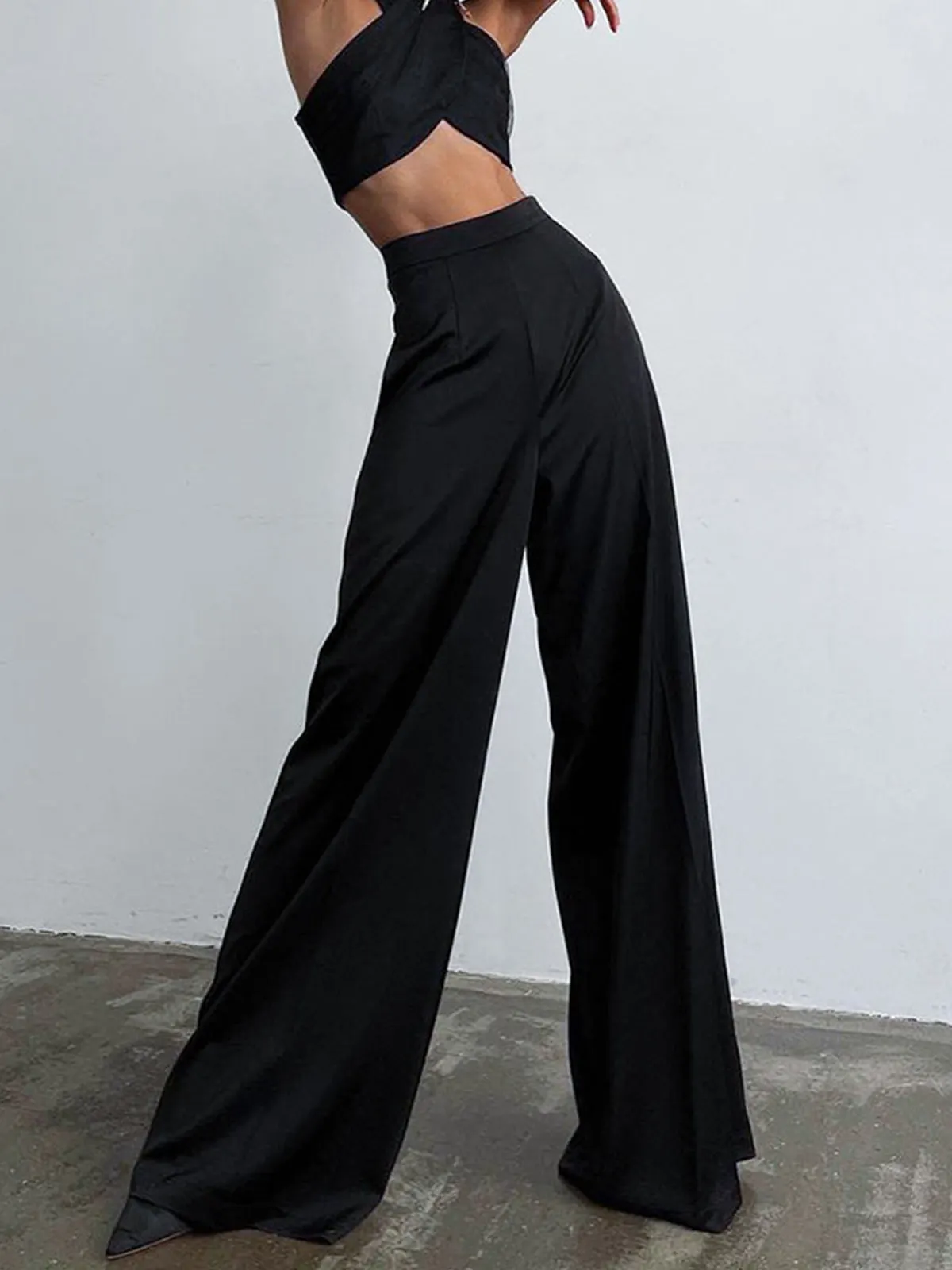 Maxct Oversized Satin Wide Leg Dress Pants