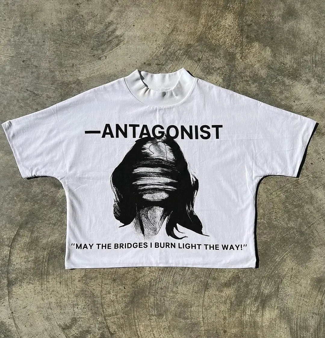 Maxct New Y2K Clothes Harajuku Casual Gothic Tops Pure Cotton T Shirt Hip Hop Retro Cartoon Oversized Graphic Print T Shirt Men Women