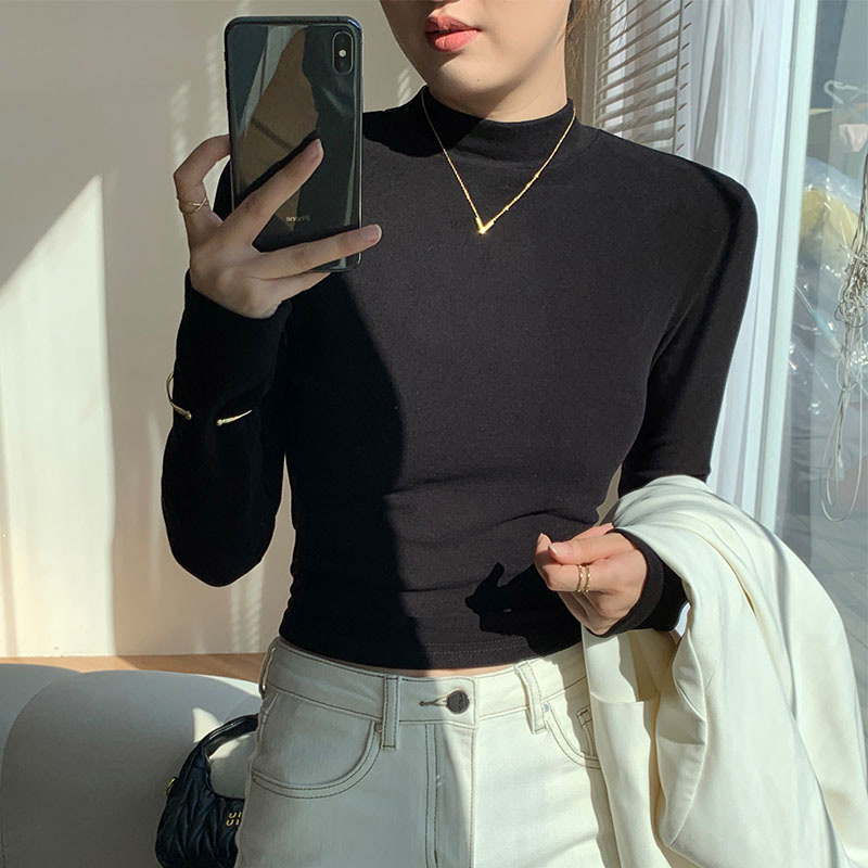 Maxct Double Sided Fleece Turtleneck Base Shirt Women Casual Slim Solid Long Sleeve Knitted Pullovers Lady Autumn Chic Thick Warm Tops