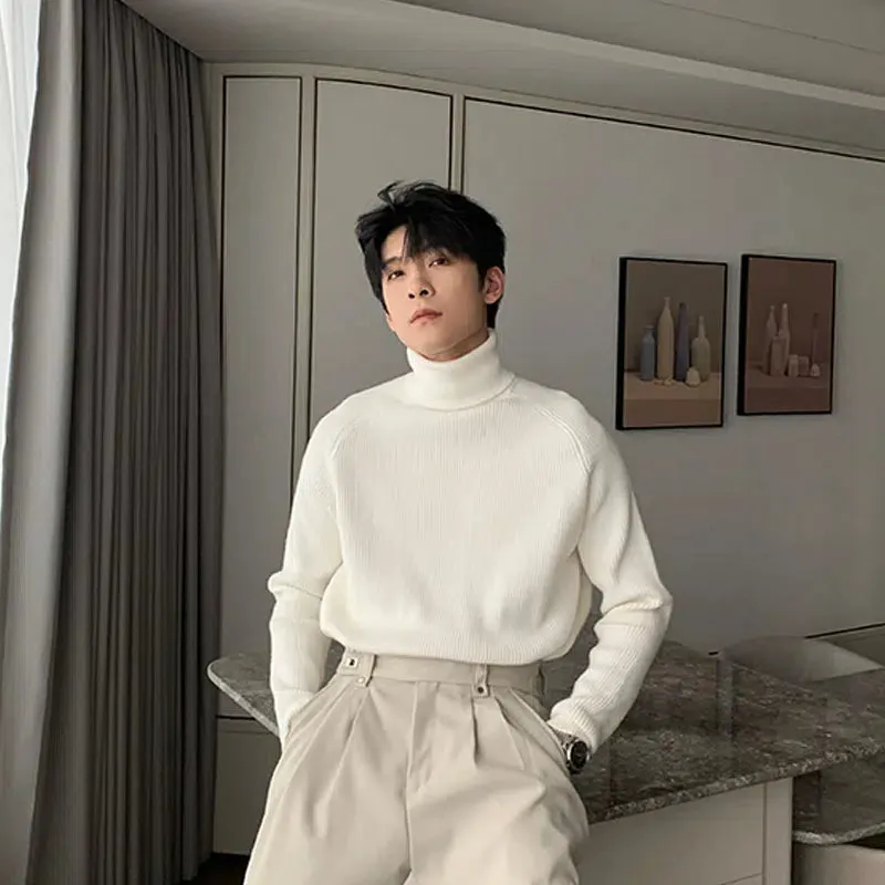 Maxct Pleated Stretch Turtleneck Bottoming Sweater
