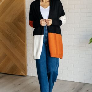 Maxct &Writer's Block Color Block Open Front Cardigan
