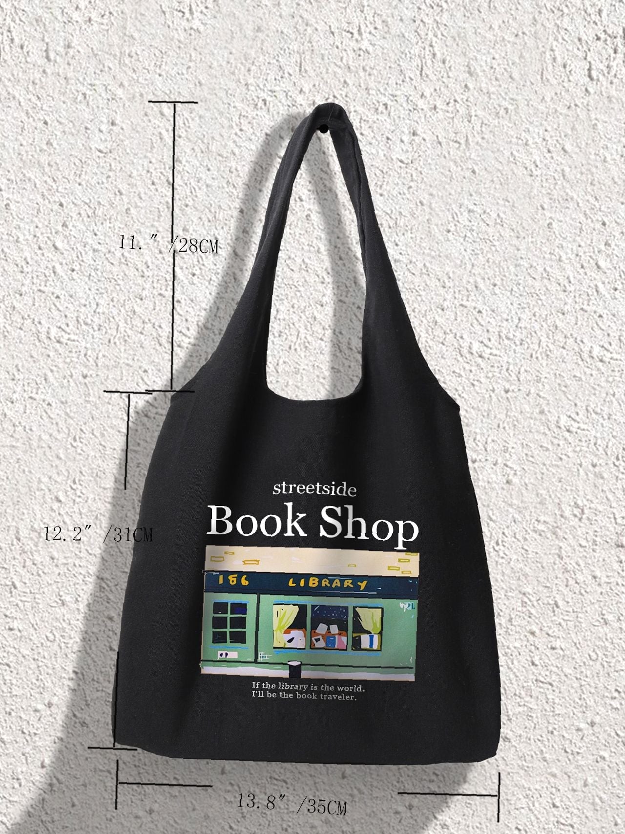 Maxct - Letter Graphic Canvas Shopper Bag  - Women Tote Bags