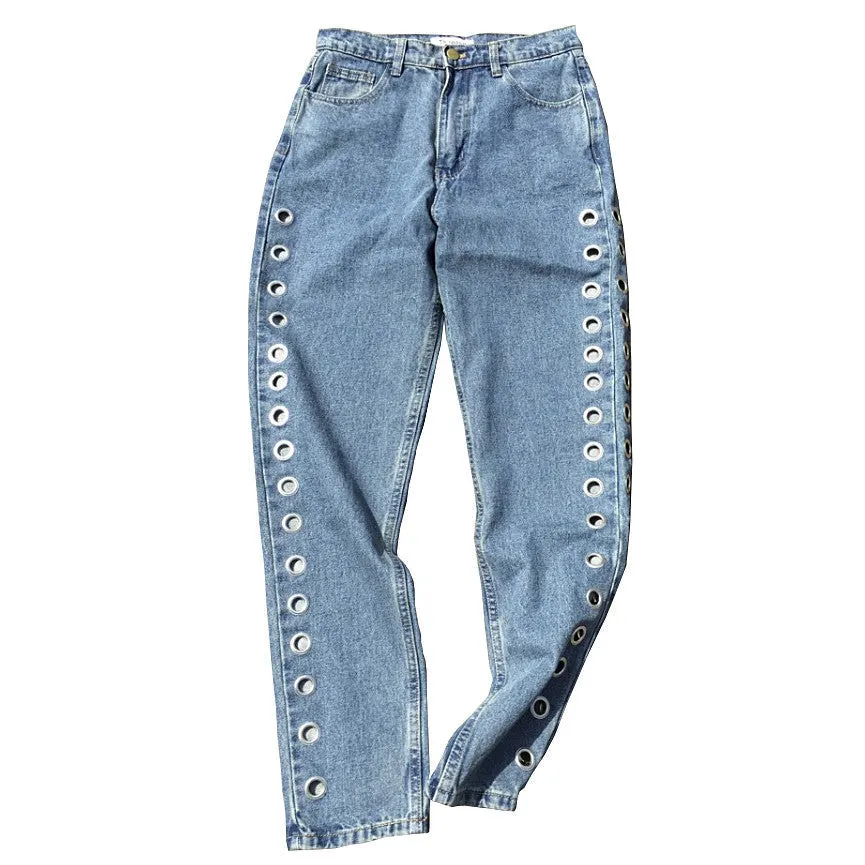 Holed Up Grommet Jeans Maxct