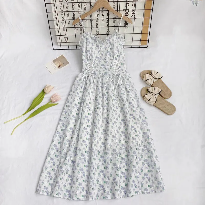 May Flowers Lace Up Cami Dress Maxct