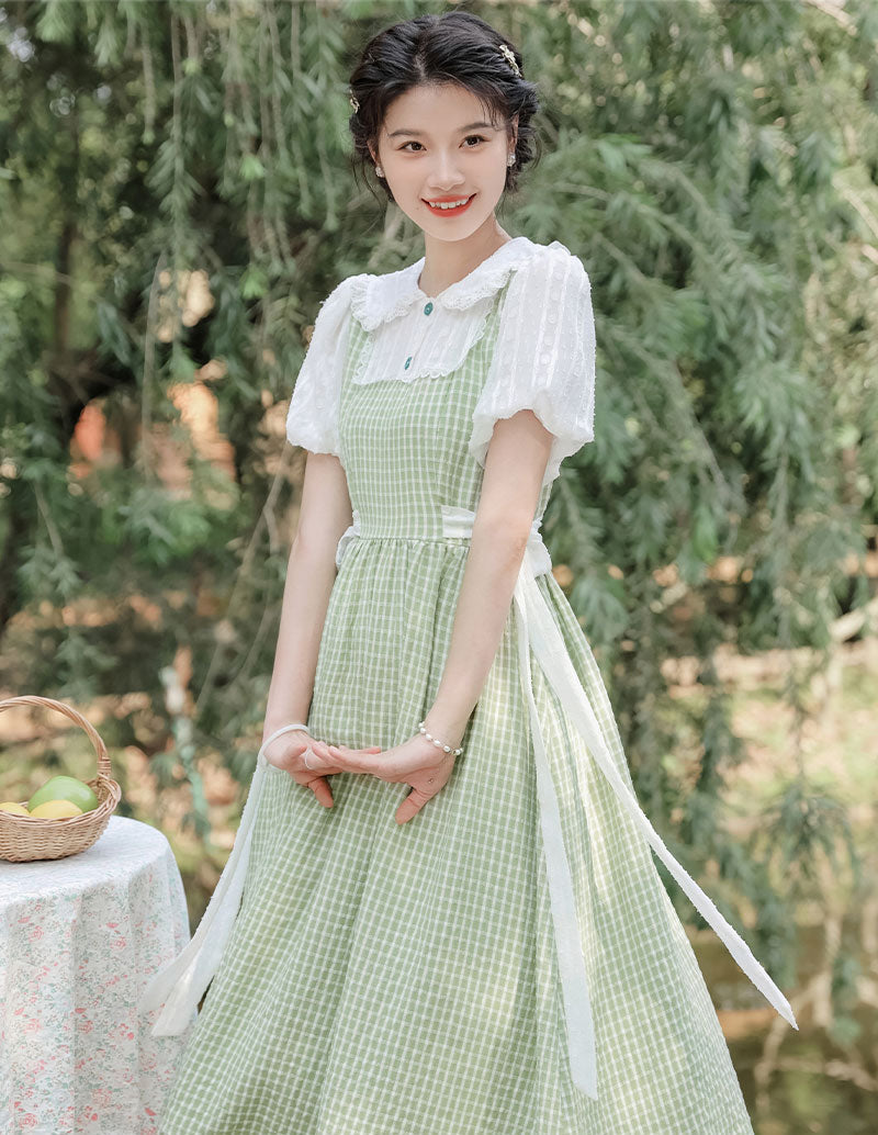 Gingham Picnic Twofer Dress Maxct