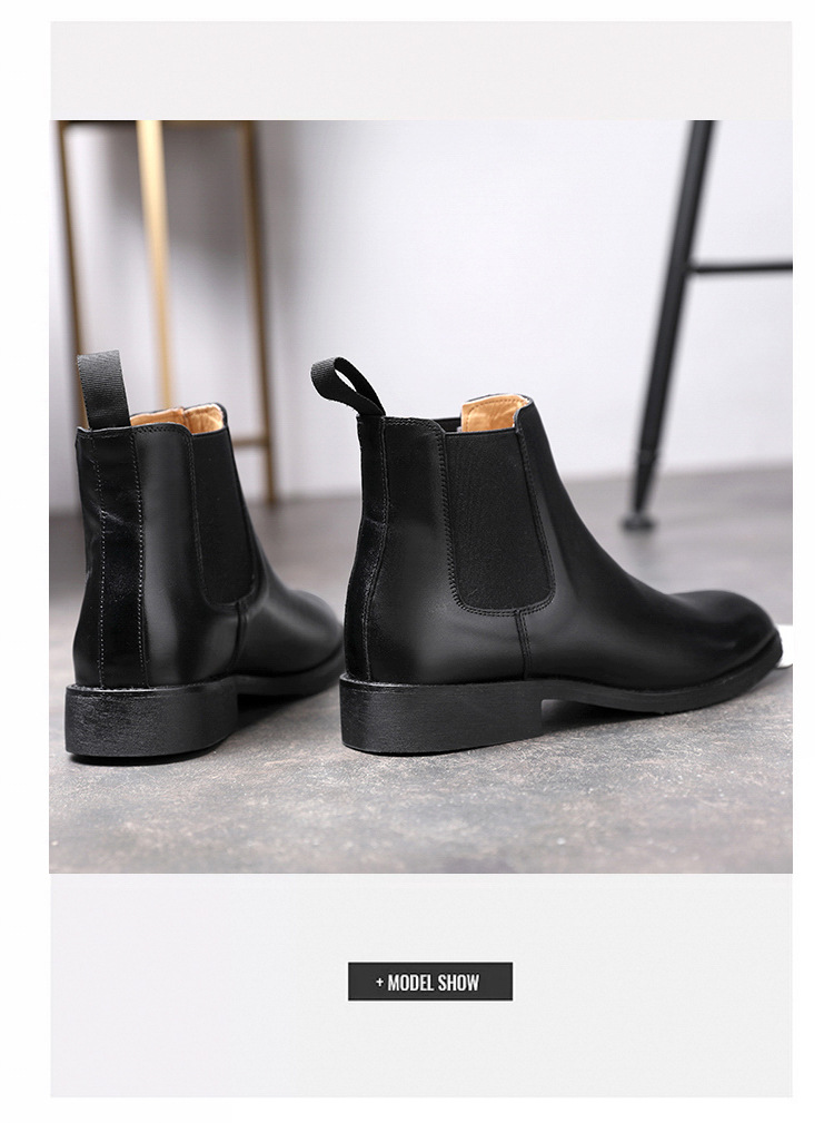 Elegant Slip-On Leather Chelsea Boots for Men - true deals club