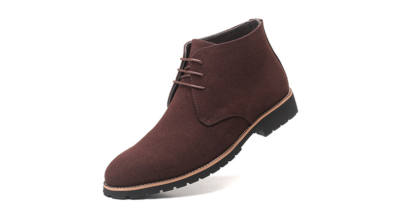 Men's Ankle Chelsea Boots - Cow Suede Leather. Slip-On Style - true deals club