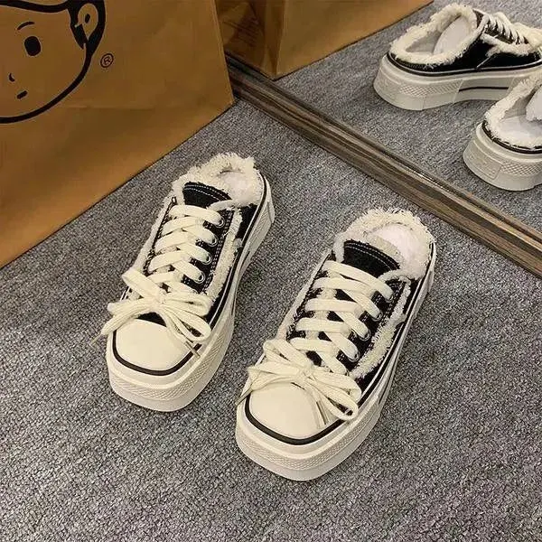 Shoes for Teen Girls Canvas Platform Sneakers Maxct