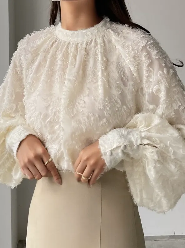 Maxct Flower Embroidered Long-Sleeved Shirt