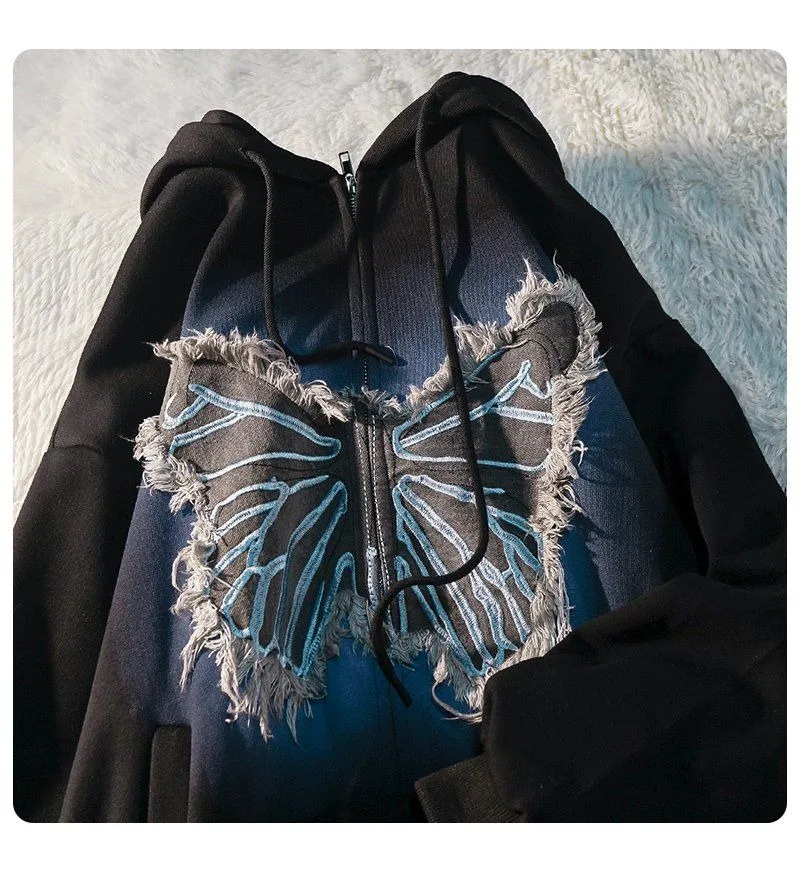 Butterfly Hoodie - Y2k Patch Design