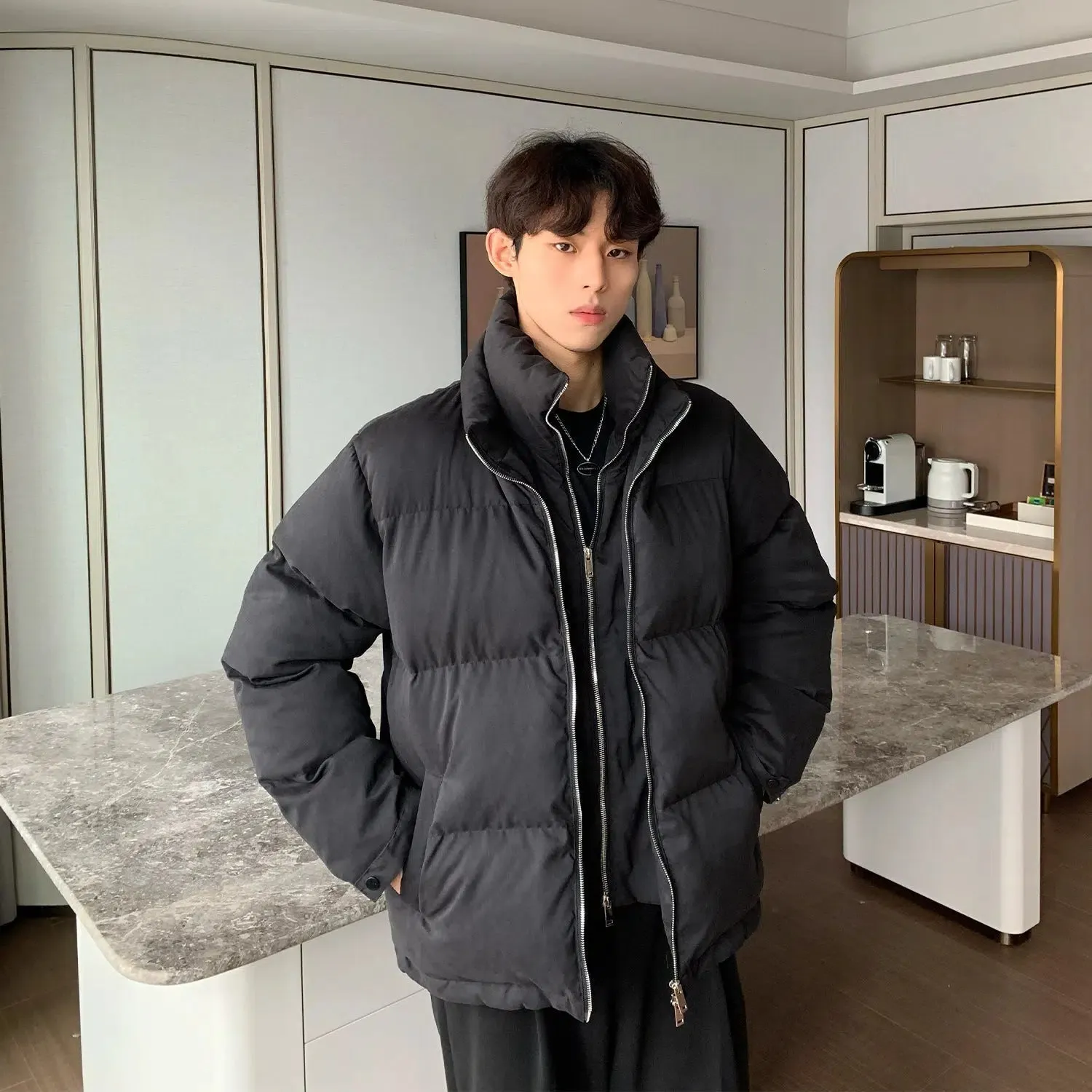 Maxct Two-piece Stand Collar Cotton Padded Coat