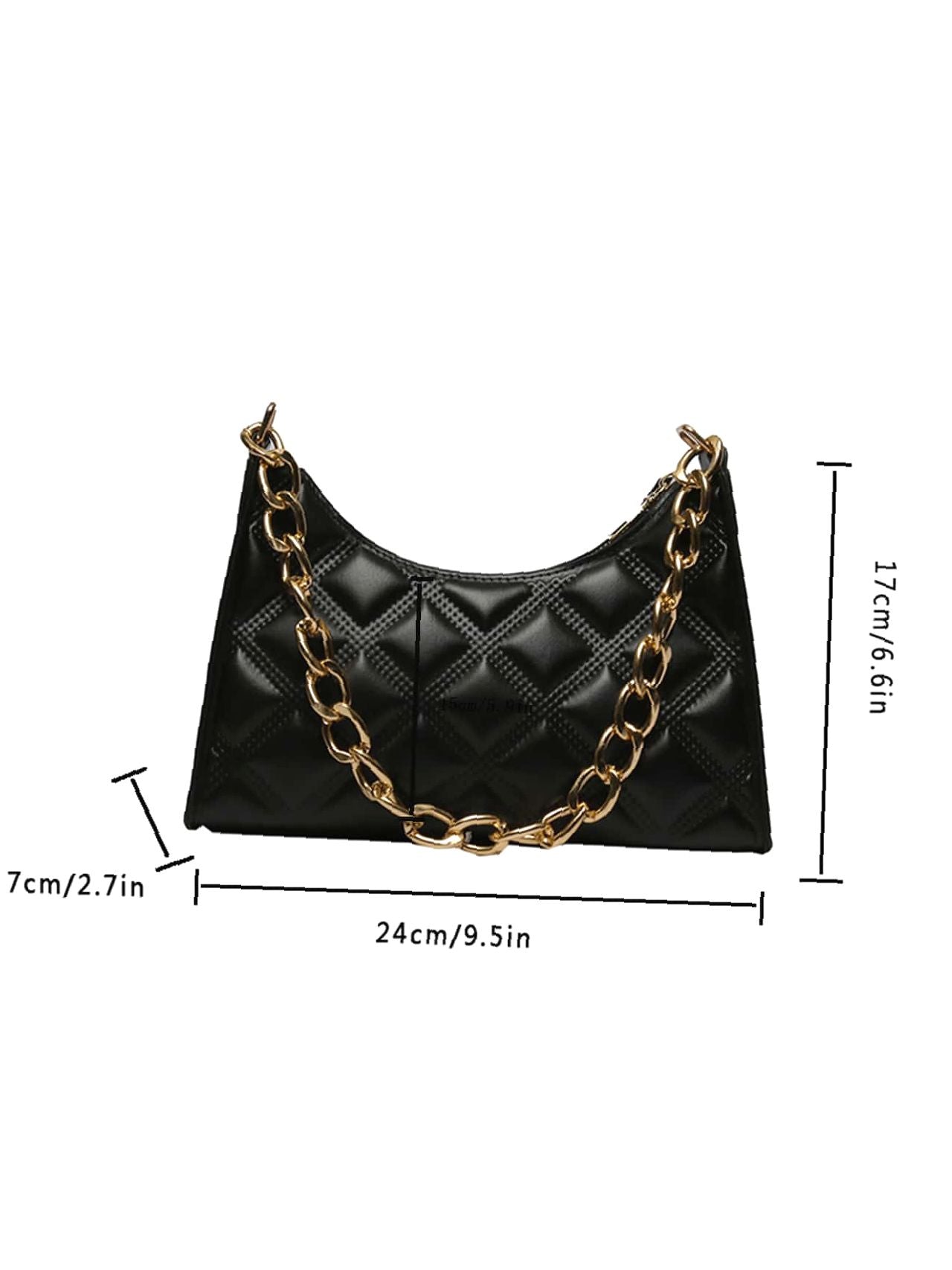Bag For Love - Quilted Chain Baguette Bag - Women Maxct Bags