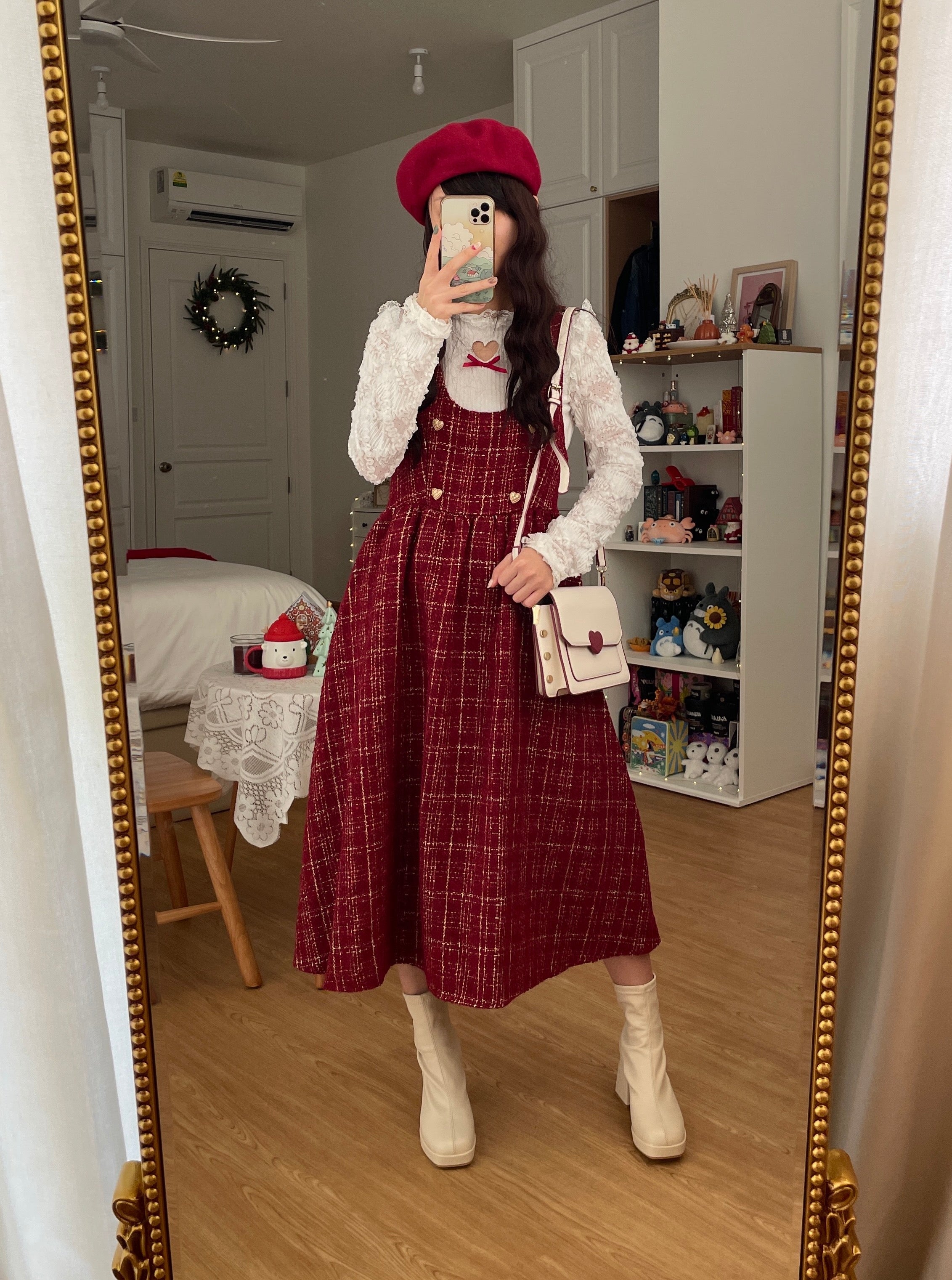 Sweet Apple Pie Plaid Pinafore Dress Maxct - Image 11
