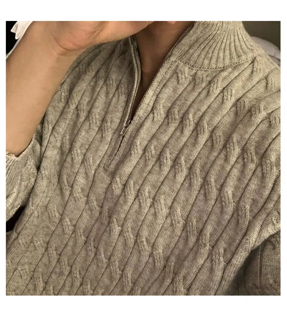 Maxct Half Zip Cable Knit Sweater