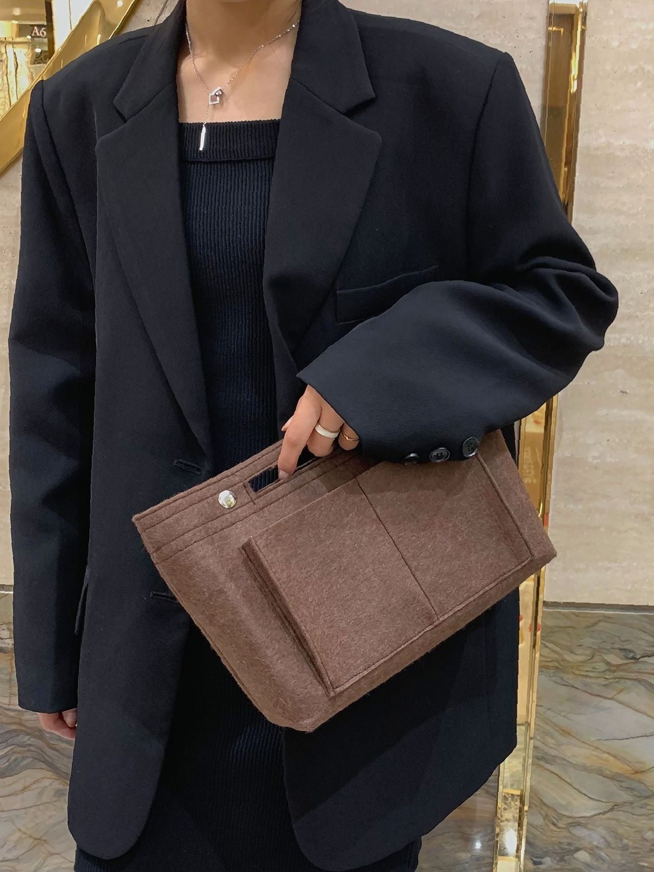 Maxct - Snap Button Bag Insert  - Women Tote Bags